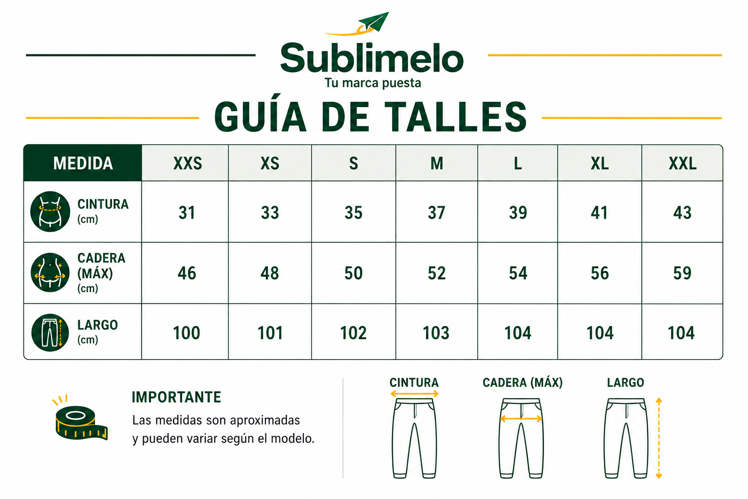 Guía de talles